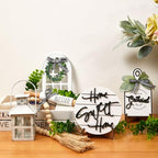 Houmury Set of 17 Farmhouse Tiered Tray with 1 Lantern Artificial Plant& Cutting Board Sign for Rustic Home Sweet Home Kitchen Decor Tier Tray Decor Set