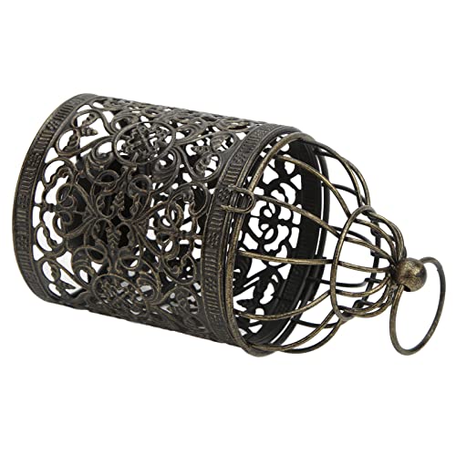Vintage Iron Candle Holder Protection Elegant Style Tea Light Holders Terrace Party Ambience (B Brush Gold)