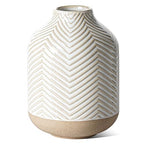 Small Boho Vase for Decor,Rustic Farmhouse Vase for Pampas Grass,Eucalyptus Set and Tiny Stem Flowers,Ceramic for Centerpieces, 5.3 Inch,Wave-Arctic White - style: Wave