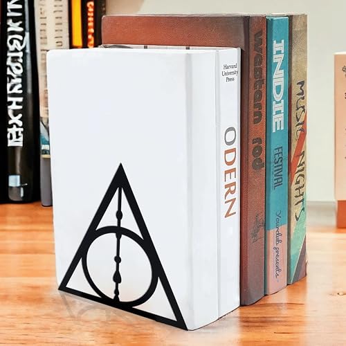 Death Decorative Bookends – Black Magic Book Stopper, Unique Gifts for Family Friends Kids, Study Room Home Office Decor
