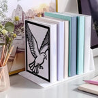 Peacoblue Metal Bookends for Shelves, Modern Decorative Heavy Duty Study Book Ends Stoppers for Office, Desk, Shelf, Room 5.3"x4.3"x7.9" Cast Iron Simple Tall Bookends 1 Pair (Pigeon) - style: Pigeon