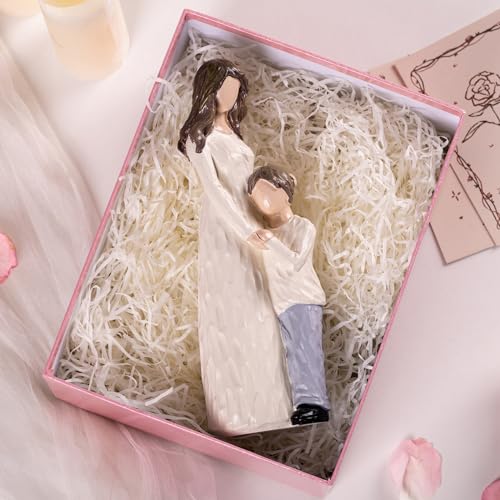 Mother and Son Figurines, Gifts for Mom from Son, Hand-Painted Family Sculpture Gifts for Birthday, Christmas, Mother’s Day, Thanksgiving, Resin, 9.5" H - style: Mother Son