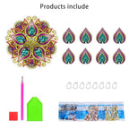 DIY Diamond Art Painting Candlestick Holders 5.71in Mandala Flower Shape Desk Candle Tray Tabletop Ornaments for Wedding Ramadan Party Home Table Centerpiece-Mandala02 - color: Mandala02