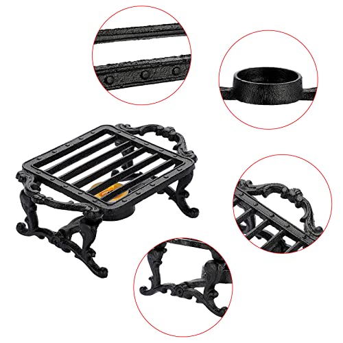 Sumnacon Tea Warmer Cast Iron Tea Pot Warmer with Tealight Candle Holder Sturdy Functional Teapot Warmer Stand for Office Party or Desk RetroTea Pot Heater for Heating Milk,Tea,Coffee,Food - size: 7.5x4.7 Inch