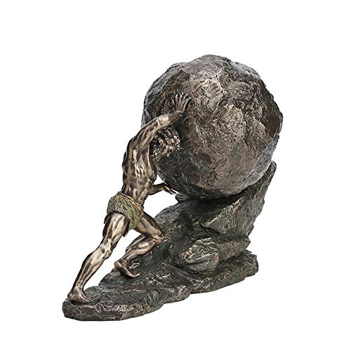 Veronese Design 8 1/8 Inch Sisyphus and The Eternal Boulder Cold Cast Resin Bronze Finish Statue Home Decor - color: Cold Cast Bronze Finish