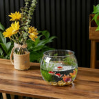 Geelin 1 Gallon Plastic Fish Tank Large Bowl Shatterproof with Crystal Clear Clarity for Terrarium, Flower Vase Centerpiece Gift for Fish Lovers (Round) - size: 1 Gallon, style: Round