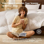 PACIFIC COAST Goose Down Fiber Comforters Oversized Queen Duvet Insert, All Season White Comforter, 3D Hidden-Stitch Baffle Box Design, 8 Tabs, Gifts for Women/Men, Extra Fluffy Luxury Duvet (98"x98") - size: Oversized Queen