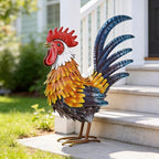 Shorayn Rooster Garden Statue Metal Chicken Yard Art Decor Outdoor Sculpture Figurines