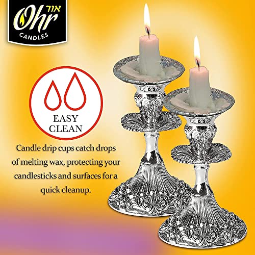OHR Extra Heavy Disposable Aluminium Foil Candle Holder, Drip Cup Bobeches - 50 Pack