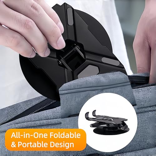 All-Metal Cell Phone Stand 360° Rotatable & Height Adjustable - 25KG Super Load-Bearing, Foldable Desk Stand for Phone, Compatible with iPhone 17/16/15/14, Nintendo Switch, Black - color: C-Quad-Fold - Black