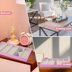 HERCHR Sunglass Organizer, Pink Velvet Glasses Tray 5 Grids Stackable Display Case for Women Glasses Jewelry Display Watch - color: Pink
