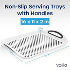 Food Trays for Eating on Couch - 2 Pack - Non Slip Dinner Trays for Eating Set of 2 Non Slip Serving Tray and Food Tray with Handles (White) - color: White - 2 Pack