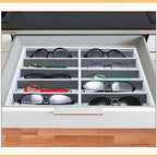 Batiyeer Sunglasses Organizer Storage Tray 10 Grids Eyewear Watch Holder Display Stackable Ice Velvet Tray Women (Gray,2 Pcs) - color: Gray