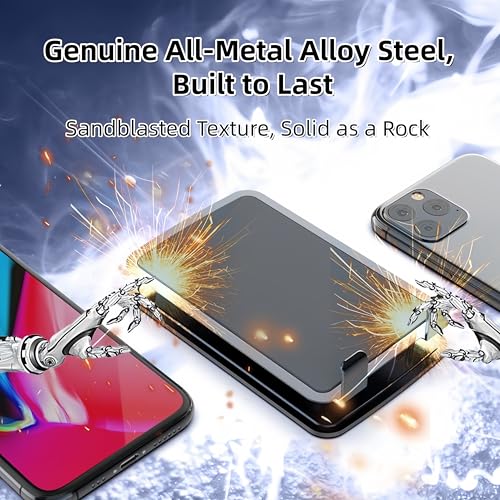Foldable & Height Adjustable Phone Stand for Desk, Carbon Steel Stable Cell Phone Holder, Universal for iPhone, Portable Pocket-Sized Stand for Home Office Kitchen - Gray - color: G-Standard - Gray