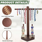 Baseball and Softball Jewelry Organizer, Wooden Baseball Stand and Display Holder for Championship Ring & Drip Necklace, Ring Display Holder , Baseball Accessories Decor, Gift for Athletes and Fans