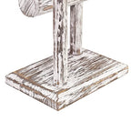 Ikee Design 2 Tier Wooden Jewelry Bracelet Watch Display Tower, Bangle Scrunchie Necklace Holder Storage Stand, 7.9 W x 4.3 D x 9.4 H in, Antique White Color - color: Antique White