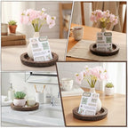 6.5 in Round Rustic Wood Tray for Decor Candle Holder Tray Wooden Serving Trayes for Coffee Table and Home Decor Small Serving Trays for Centerpiece Table Decorations Circle Dining Tables Trays