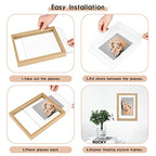 MUYE 11x14 Floating Frame Set of 2,Double Glass Rustic Frame,Display Any Size Photo up to 11x14,Wall Mount or Tabletop Standing,Natural - color: Natural, size: 11x14