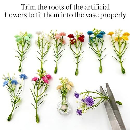 Mini Vase Magnets for Fridge, 10pack Cute Tiny Magnetic Glass Vases Refrigerator Accessories, Real Flowers Pot Magnet, Funny Aesthetic Plant Pot Locker Office Kitchen Decoration, Small Magnet Bud
