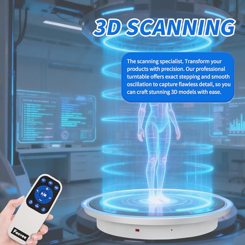 Remote-Controlled Motorized Electric Turntable,Heavy Duty Rotating Display Stand,Speed-adjustable Rotating Platform ,Multi-mode 360° Photography Turntable For 3D Scan,Photography(23.6in/White) - size: 23.64inch/White/500Lbs Load