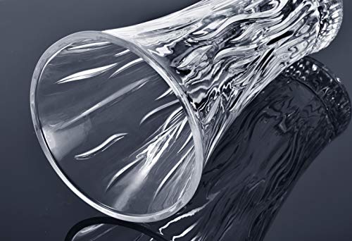 Vase 12" Flower Vases, Crystal Clear Glass Vases for Flowers, Tall Crystal Vase, Modern Large Glass Home Office Decor for Living Room Dining Table Centerpieces, Birthday and Wedding - color: Wood Grain Design