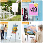 Thicken Display Easel Stand for Wedding - 63" Instant Tripod Collapsible Portable Sturdy Floor Easel - Easy Folding Adjustable Poster Metal Stand for Signs, Display Show, Artist, Art, Painting - Black - style: Black