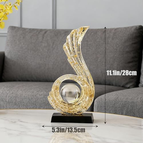 Modern Abstract Art Sculpture, Gold Entryway Table Accents, Resin Statue–Crafted Decor for Living Room, Office & Coffee Table Accents (Gold Foil) - color: Gold Foil