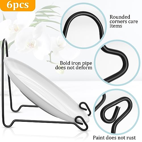 Blulu 6 Pcs Bowl Display Stands Iron Large Medium Size Dish Display Stand Bowls Holder for Deep Platters and Dishes