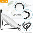 Blulu 6 Pcs Bowl Display Stands Iron Large Medium Size Dish Display Stand Bowls Holder for Deep Platters and Dishes