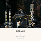MACKENZIE-CHILDS Courtly Check Enamel Pillar Candlestick, Cute Black-and-White Pillar Candle Stand, Large - color: Courtly Check, size: Large