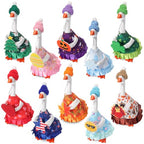 Weysat 10 Set Holiday Mini Desk Goose Outfit 250th Anniversary Summer Mexican 4th for July Magnetic Geese Statue Felt Fabric Costume for 7 Inch Desktop Goose Table Decor Gifts(Hats Style,Fabric) - style: Hats Style