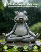 Nacome Meditating Frog Miniature Figurine, Zen Yoga Frog Statue Ornament - Indoor/Outdoor Garden & Home Decoration, 5 inch (Grey)