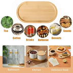 1PCS Bamboo Bathroom Trays - Suitable for The Bathroom,Kitchen,Breakfast Tray and Decorative Tray (8.46 in * 4.53 in) - size: 8.5" x 4.5" x 0.4"