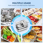 Hotel Pan with Lids 6 Pack Full Size 4" Deep Stainless Steel Steam Table Pan, Commercial Food Pans for Catering Buffet Chafing Dish Pans Metal Steam Tray (1/1 Full Size x 4 Inch Deep, 6 Pack) - color: Full Size, size: 4" Deep