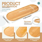 Chengu 3 Pcs Bamboo Vanity Trays for Bathroom Small Wooden Serving Tray for Bathroom Counter Food Appetizer Tea Dessert Kitchen Candle Tissue Toilet Tank Home Decor, 11 x 4 Inch(Oval Edge Style) - style: Oval Edge Style
