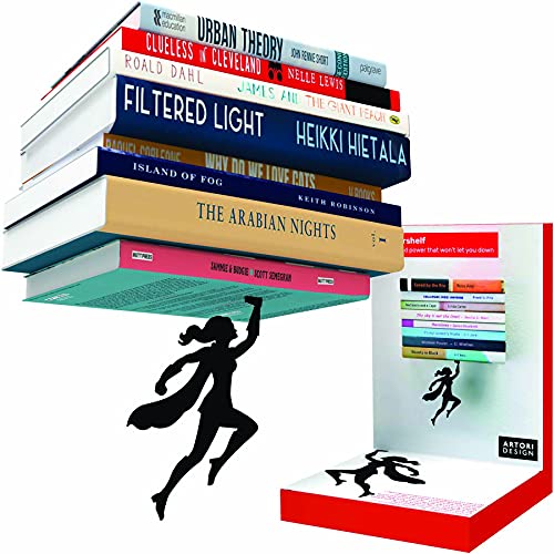 Artori Design Floating Bookshelf for Kids, Invisible Metal Book Shelf, Wall Decore Book Lovers Bookshelf (2 x Wondershelf) - size: 2 x Wondershelf