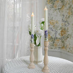 Flameless Taper Candles Flickering with Remote and Timer, 3D Moving Flame Taper Candle Battery Operated to 400 Hours, 9 Inch Window Candles, (Lilac) - color: Lilac