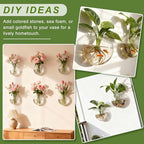 4Pcs Wall Hanging Planter Propagation Stations Glass Terrariums Vase for Hydroponics Plants, Bathroom, Home Office Living Room Decor Gift - size: 5.1"L x 2.4"W x 5"H