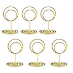Jofefe 20pcs Mini Place Card Holders, Cute Table Number Holders, Small Size Table Card Holder Tables Number Stands, Wire Photo Picture Menu Clips for Wedding centerpieces, Anniversary Party (Gold) - color: Gold