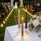 Brown Flameless Taper Candles with Remote, 9.6 Inches Real Wax Battery Operated Candles, 3 Pack Flickering LED Candlesticks, Tall Taper Fake Candles for Home, Wedding, Party - color: Gradient Brown