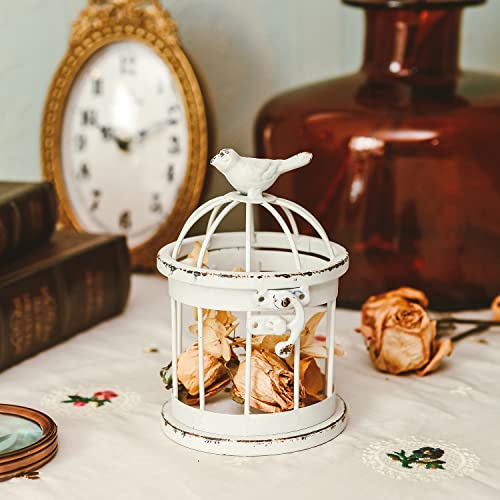 Bird Cage Shaped Metal Tea Light Candle Holder Farmhouse Decorative Candle Holder Vintage Tea Light Holder for Home Table Centerpiece Decoration - 3.54"x3.54"x5.51"