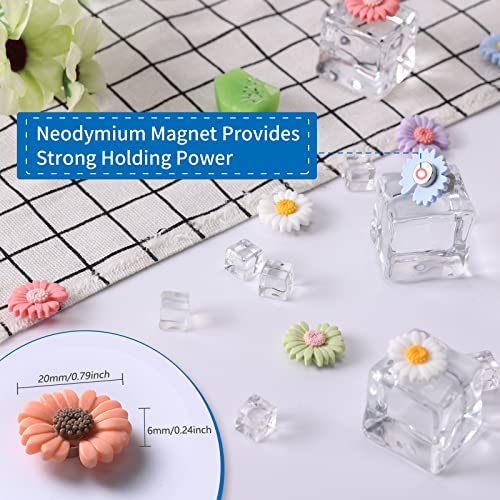 16Pcs Fridge Magnets,Locker Decor,Cute Daisy Decorative Refrigerator Magnets for Office Kitchen Whiteboard,Strong Holding Power,8 Colors - color: Daisy 16-pack