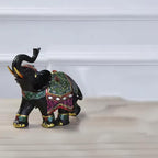 Luxury Elephant Sculpture, Resin Ornament for Wealth & Luck, 1 Pc