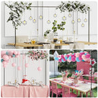Over The Table Rod Stand with Clamps Adjustable 13''-42'' Tall 29"-98" Length Black Table Arch Hanging for Wedding Birthday Party Halloween Christmas - color: Black