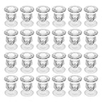 Glass Taper Candle Holder Set of 24 - Clear Crystal Candlestick Holders for Tapered Candles, Elegant Candle Stick Holder Set for Wedding Party Christmas Thanksgiving Festival (24, Transparent)
