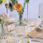 DARJEN Clear Ribbed Tealight Votive Candle Holders Set of 10- Tea Light Candle Holder Glass for Table Centerpiece, Engagement Parties, Birthday Parties & Wedding Shower (Pack of 2) - color: Clear, size: 10Pcs (Pack of 2)