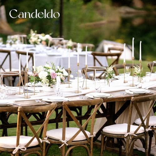 Candlestick Candle Holders Gold Taper: Candeldo Tall Brass Candles Stick Holder Decor Set of 30 Dinning Table Centerpiece Vintage Metal Candle Stand Wedding Decorations - color: Gold, size: 30PCS