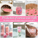 Sukh Pink Candle Sand Wax with Wicks and Wick Tabs- 450g DIY Pearled Candle Wax, Refillable Pearled Sand Candles with Wicks, for Valentine's Day, Wedding, Dating - color: Pink Red