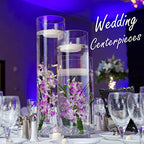 CYS EXCEL Cylinder Clear Glass Vase (H:20" D:6") | Multiple Size Choices Glass Flower Vase Centerpieces | Hurricane Floating Candle Holder Vase - size: H-20" D-6"