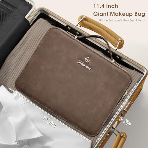Faquenc Makeup Case with LED Lighted Mirror 11.4 Inch Travel Makeup Bag Adjustable Brightness in 3 Colors Cosmetic Organizer Artist Storage Bag with Dividers Brush Holder Bag Vanity Grey - color: WA-Vintage Brown 11.4 Inch, size: 2-Medium